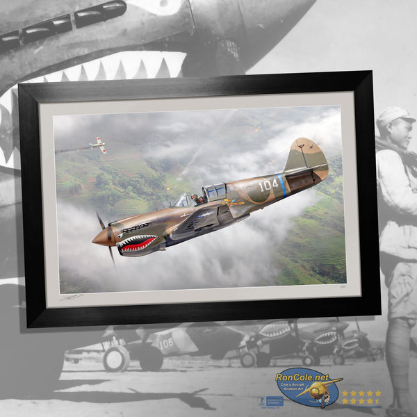 P-40E Flying Tigers 'Tiger 104' in China by Ron Cole