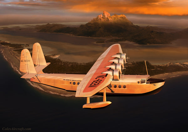 Pan Am Clipper Sikorsky S-42 over Bora Bora