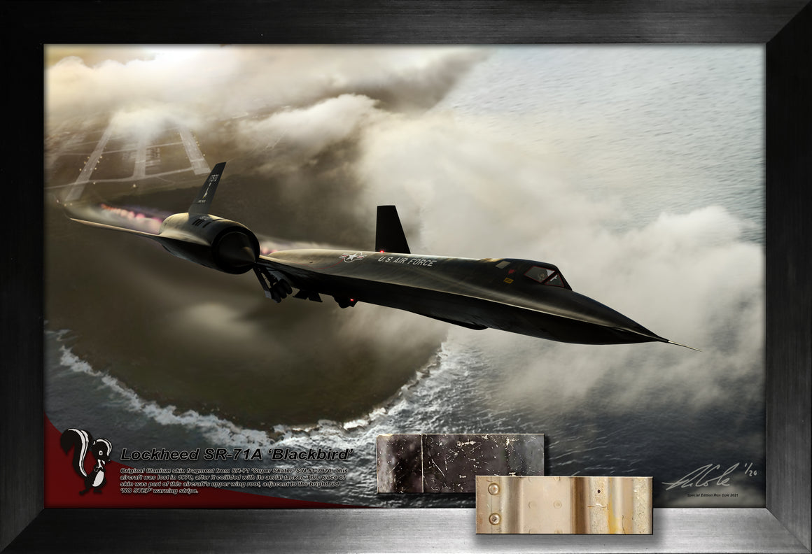 Special Lockheed SR-71 Blackbird 'Super Skater' Black Titanium Skin Relic Display 11x17