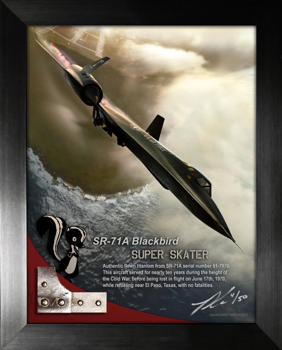 SR-71 Blackbird 'Super Skater' Mission-Flown Titanium Relic Display
