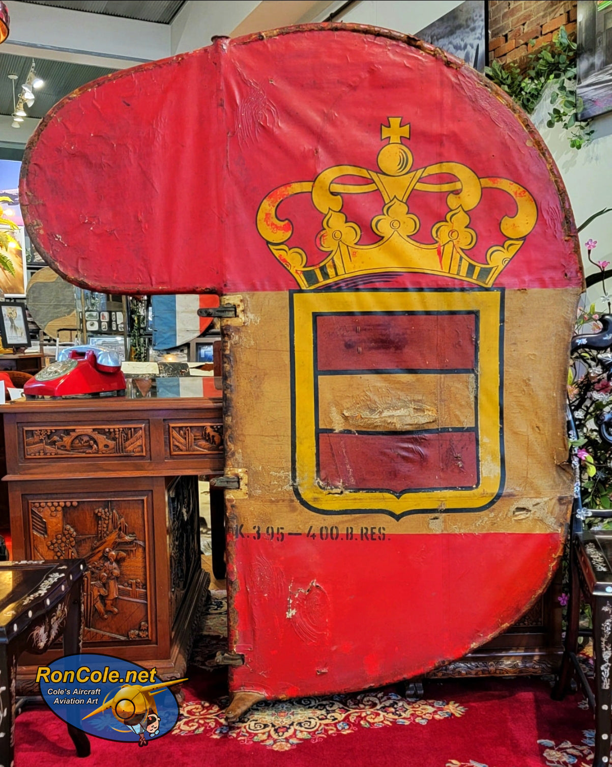 Original Rudder from Austro-Hungarian Hansa Brandenburg W.13 Flying Boat s/n K 395