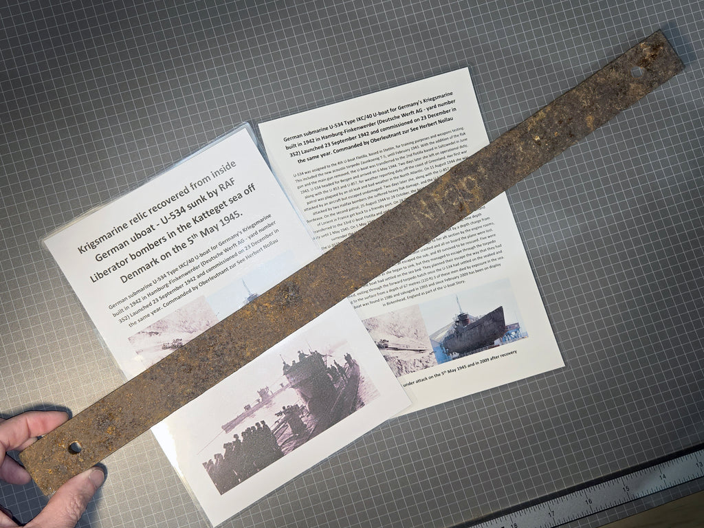 German U Boat U-534 Internal Krupp Steel Relic Display by Ron Cole