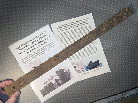 German U Boat U-534 Internal Krupp Steel Relic Display by Ron Cole