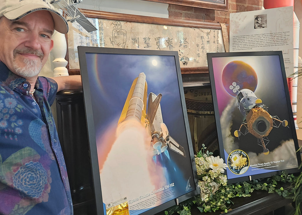 Apollo 13 & Space Shuttle Columbia 20x30 Set of Space-Flown Relic Displays