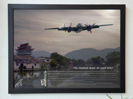 24x18 'Doolittle Raid' B-25B Mitchell s/n 40-2270 'Whiskey Pete' Relic Display