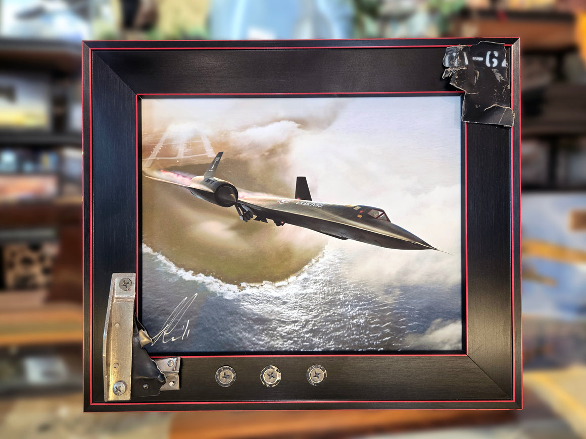 Special One-of-a-kind SR-71 Blackbird 'Super Skater' Black Titanium Skin Relic Display
