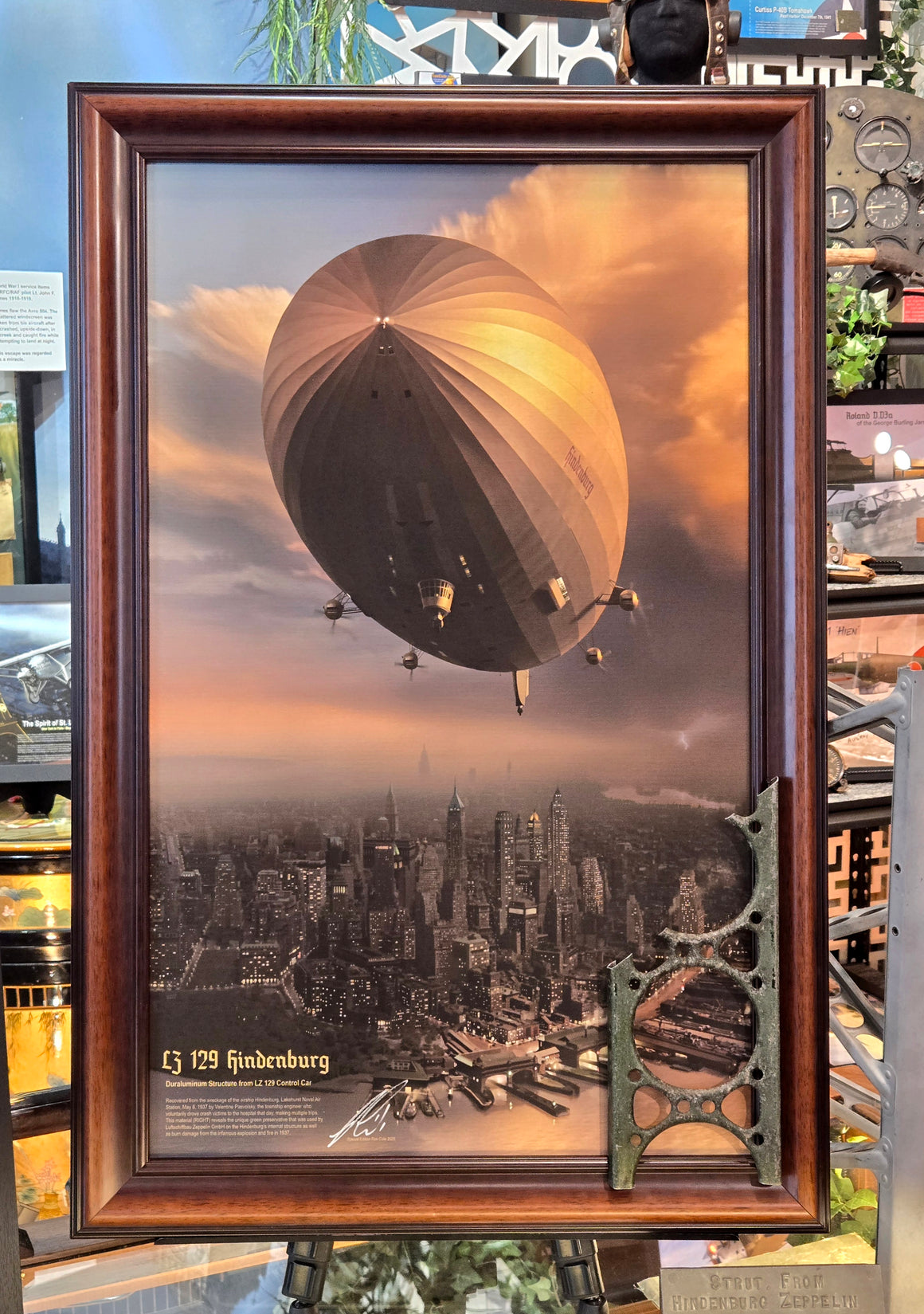 SPECIAL Hindenburg LZ129 Flown Duraluminum from Control Car Relic Display