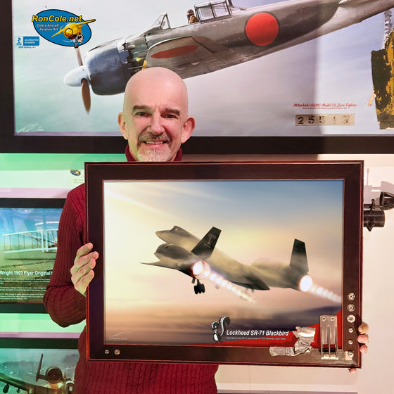 SPECIAL SR-71 Blackbird Flown Titanium Assortment ADP Stamp 24x18 Display