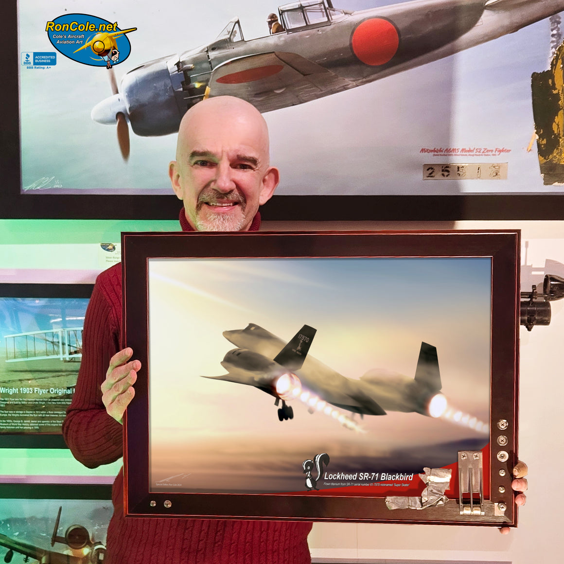 SPECIAL SR-71 Blackbird Flown Titanium Assortment ADP Stamp 24x18 Display