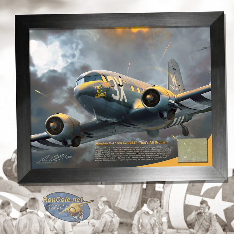D-Day Invasion Lead Aircraft: Douglas C-47 'That's All Brother' Relic Display