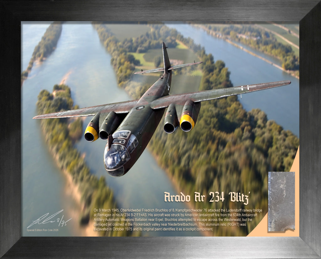 German Luftwaffe Arado Ar 234 Blitz KG 76 Remagen Bridge Mission Relic Display
