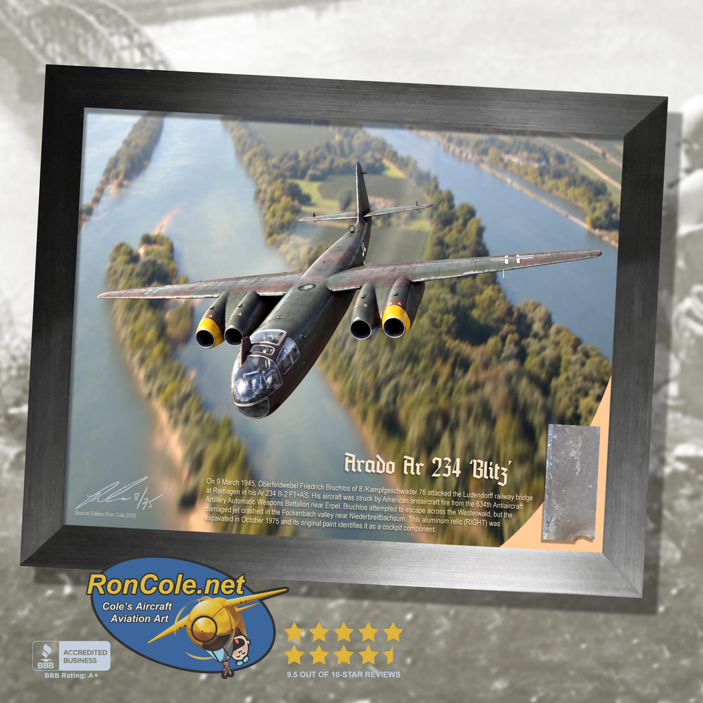 German Luftwaffe Arado Ar 234 Blitz KG 76 Remagen Bridge Mission Relic Display
