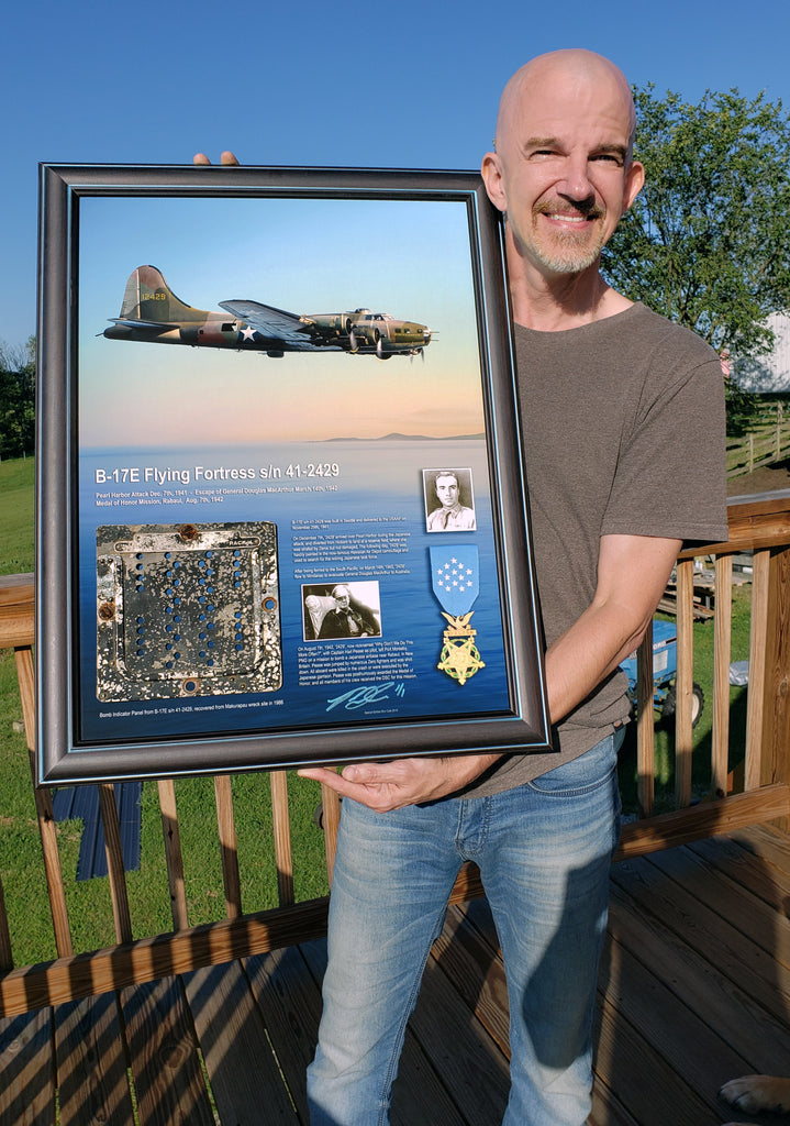 Boeing B-17E Gen. MacArthur & Medal of Honor Combat Loss Relic Display