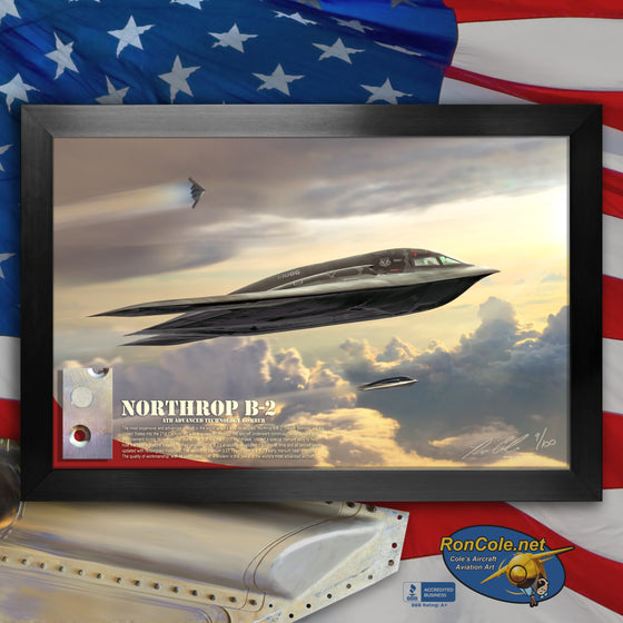 Northrop B-2 Spirit 'Stealth Bomber' Flown Titanium Skin Relic Display