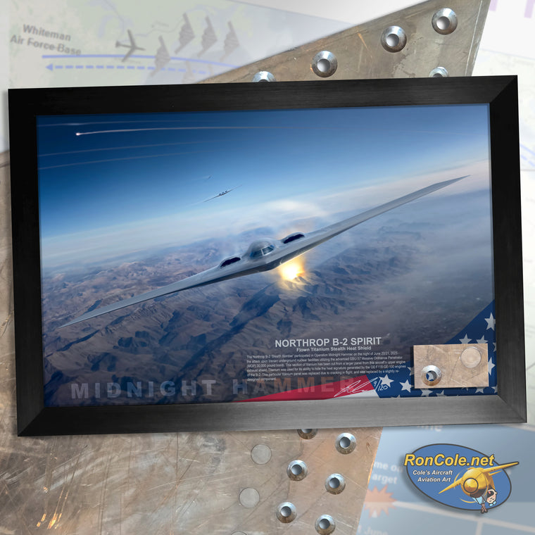 Midnight Hammer B-2 Spirit 'Stealth Bomber' Flown Titanium Skin Relic Display