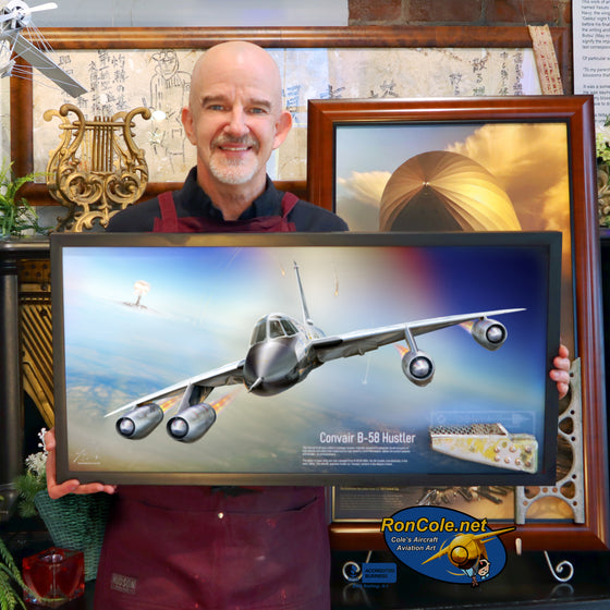 SPECIAL 30x15-inch B-58 Hustler (s/n 55-0665) Honeycomb Laminate Relic Display