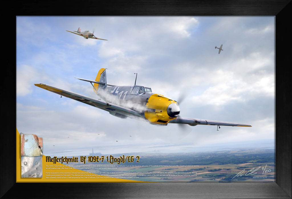 Battle of Britain: Luftwaffe Bf 109 E-7 1.(Jagd)/LG 2 Combat Loss Relic Display