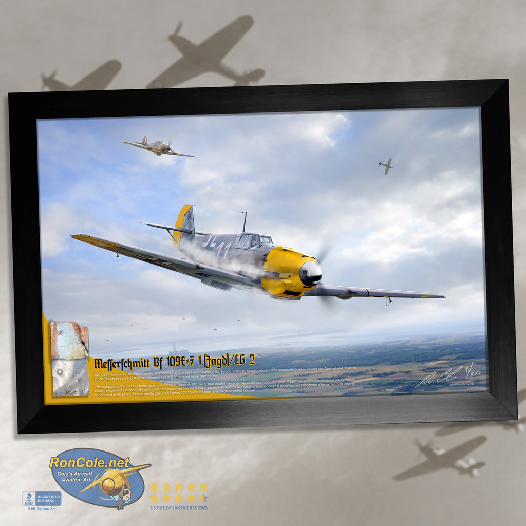 Battle of Britain: Luftwaffe Bf 109 E-7 1.(Jagd)/LG 2 Combat Loss Relic Display