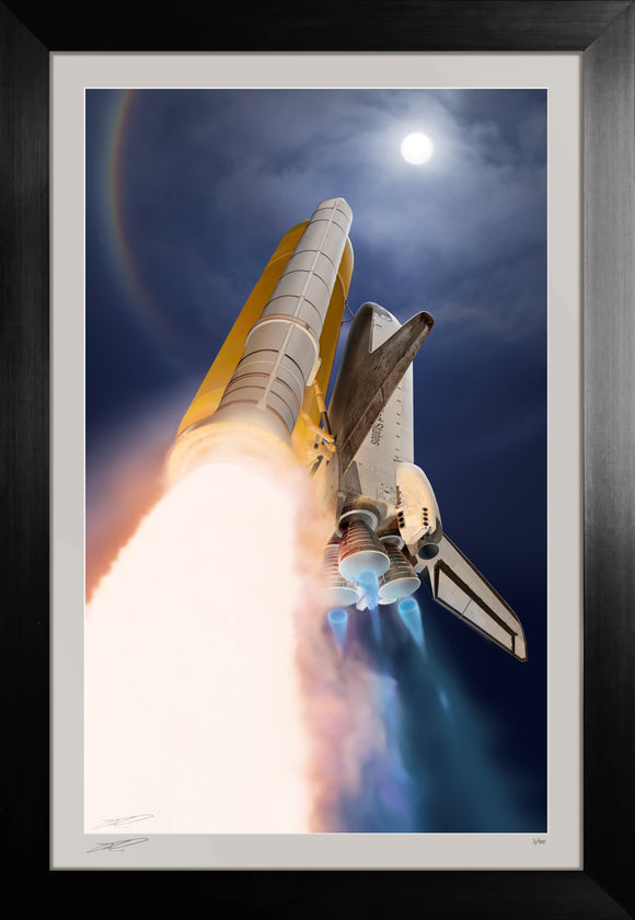 Space Shuttle Columbia Night Launch by Ron Cole