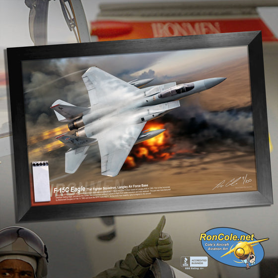 F-15C Eagle Mission-Flown Honeycomb Skin Relic Display, 71st FS 'IRONMEN'