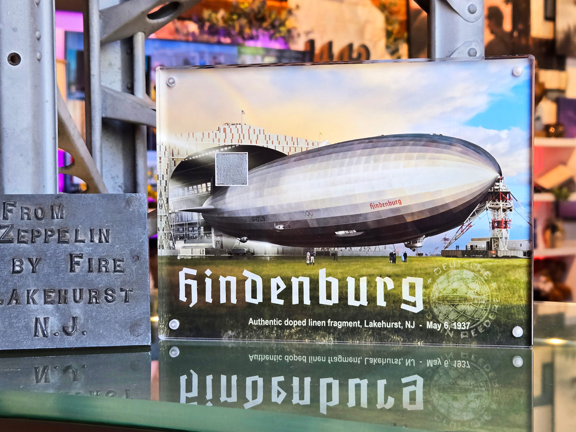 Hindenburg Airship Authentic Silver Linen Envelope Relic 6x8-inch Acrylic Display