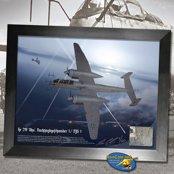 German Luftwaffe Heinkel He 219 A-2 'Uhu' Combat Loss Relic Display