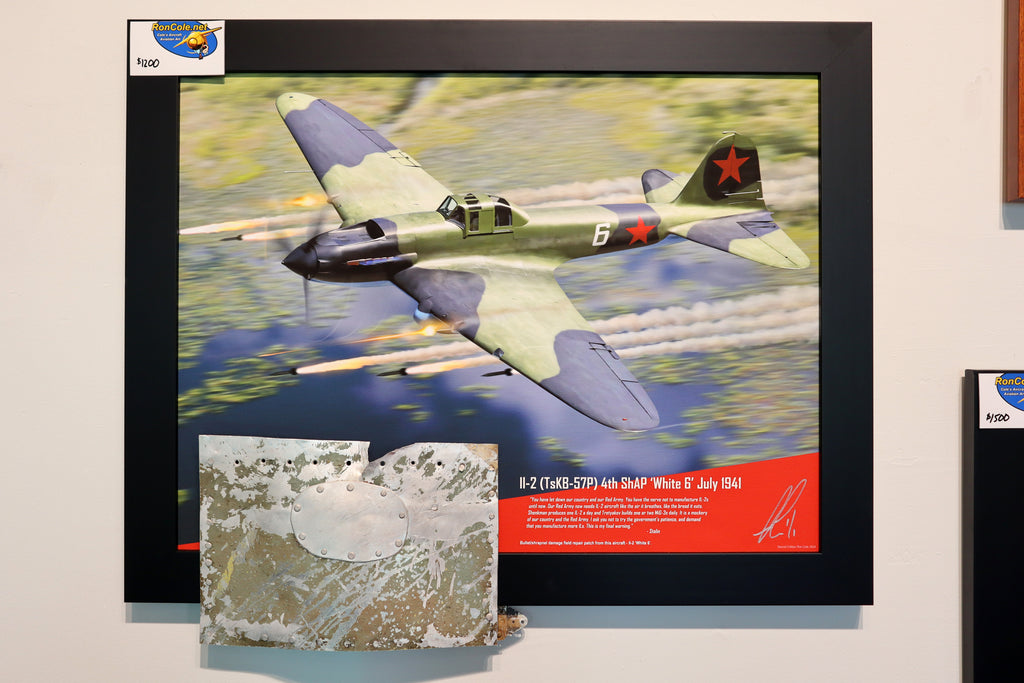 Special Russian Il-2 Shturmovik 24x18 Bullet Hole Patch Relic Display