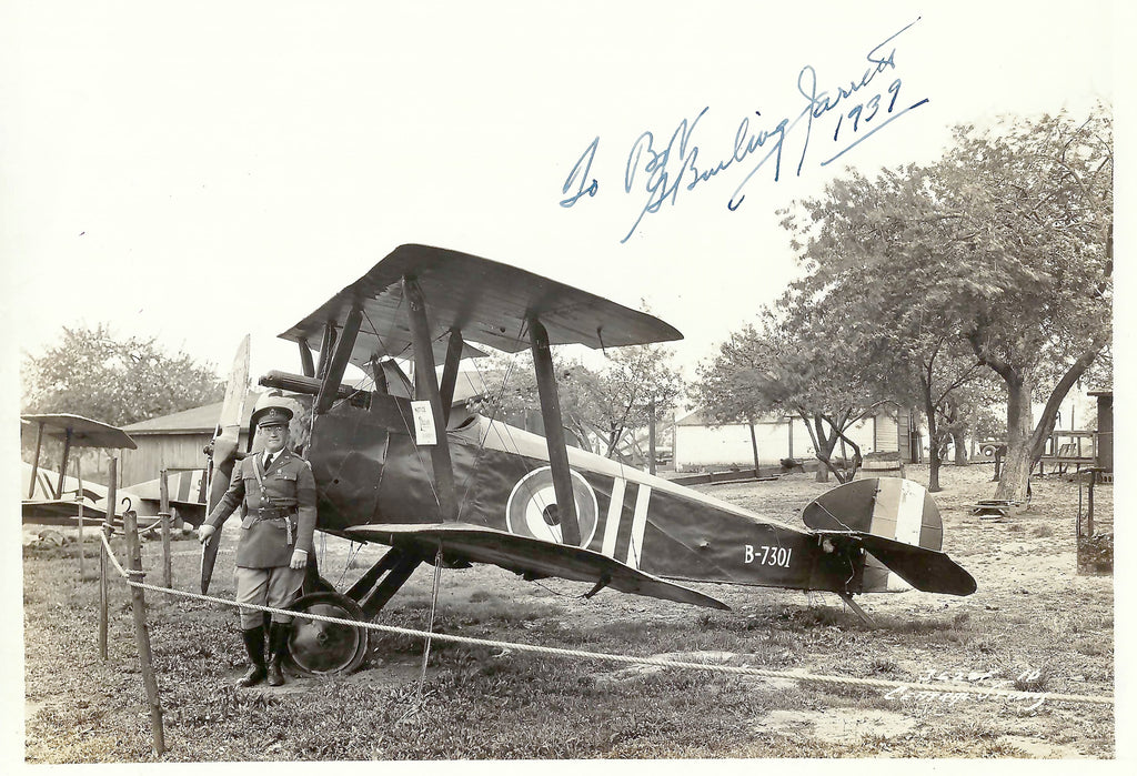 WWI Sopwith Camel G.B. Jarrett Flown Linen Relic Display