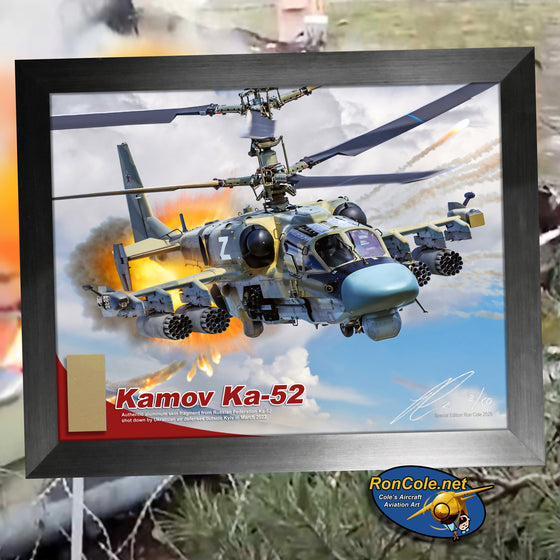 Russian Federation Kamov Ka-52 Ukraine Combat Loss Relic Display 8.5x11