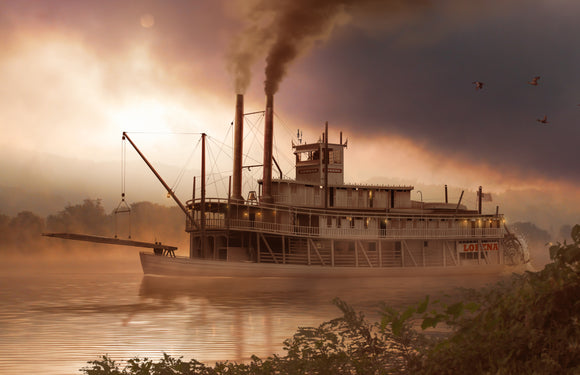 River Steamship Lorena on the Muskingum River c. 1910 by Ron Cole