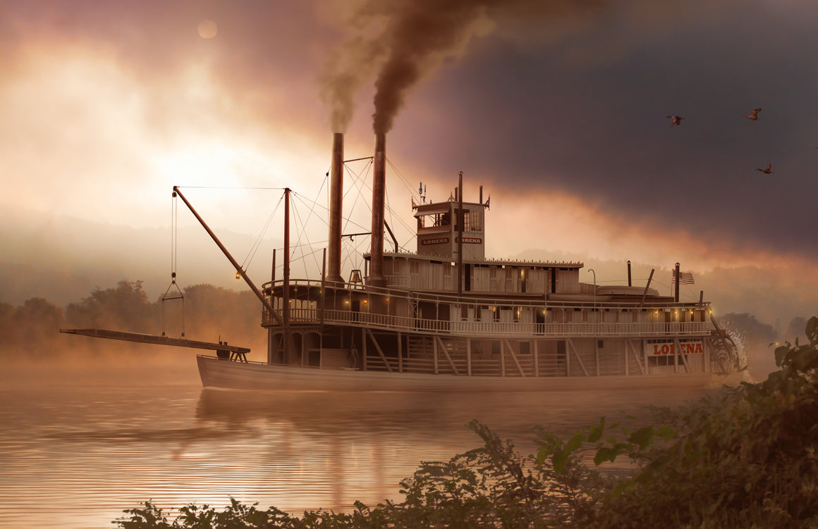 River Steamship Lorena on the Muskingum River c. 1910 by Ron Cole