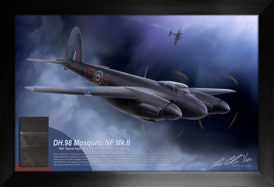 RAF DH. 98 Mosquito 'Special Night' Night Fighter Linen Relic Display