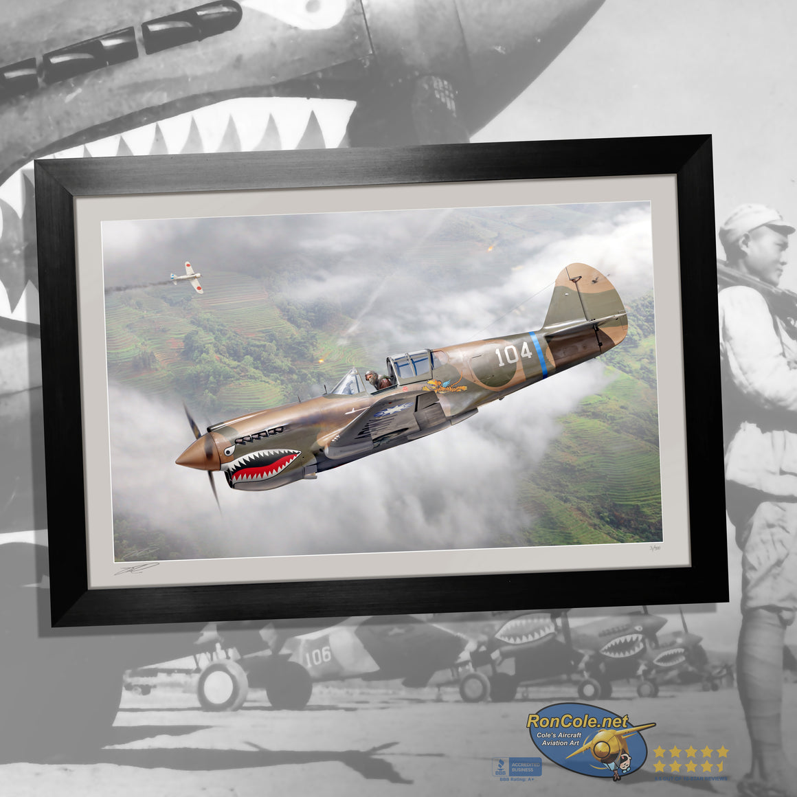 P-40E Flying Tigers 'Tiger 104' in China by Ron Cole