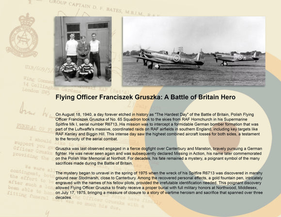 RAF Spitfire Mk.I Battle of Britain Combat Loss No. 65 Squadron RAF by Ron Cole