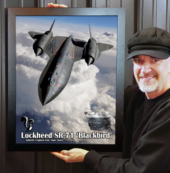 SPECIAL SR-71 Blackbird 20x16-inch 'Super Skater' Flown Titanium Relic Display