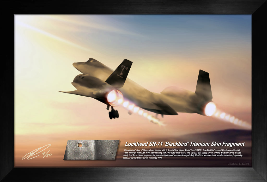 Lockheed SR-71 Blackbird 'Super Skater' Black Titanium Skin Relic Display 11x17