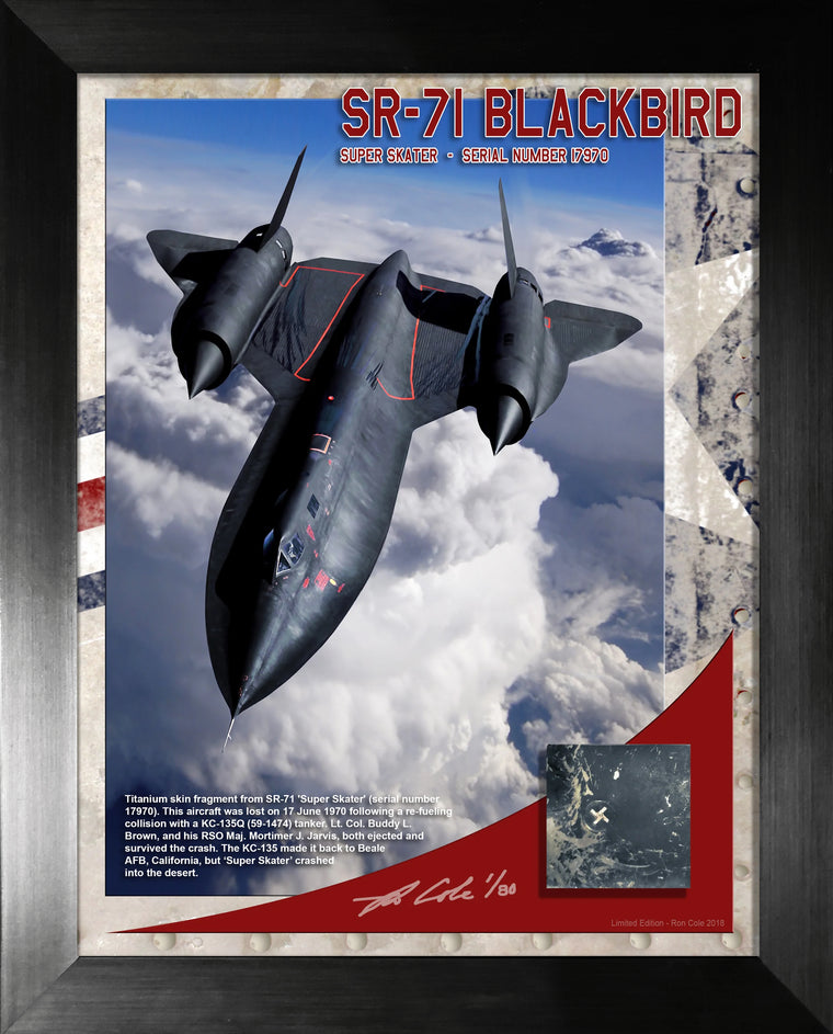 Lockheed SR-71 Blackbird Titanium Relic Display BLACK PAINT 8.5x11