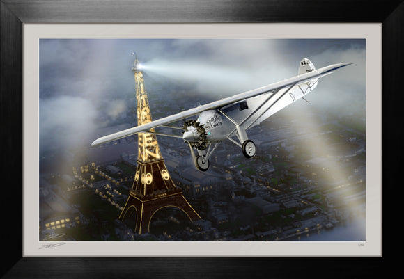 The Spirit of St. Louis Arrival Over Paris by Ron Cole