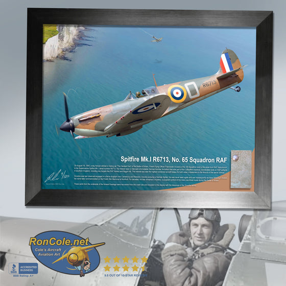 RAF Spitfire Mk.I Battle of Britain Combat Loss No. 65 Squadron RAF by Ron Cole