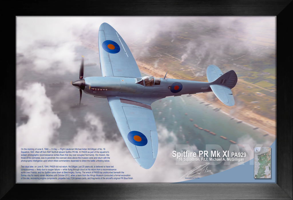 RAF Spitfire PR Mk XI (PA929) D-Day Combat Loss Relic Display
