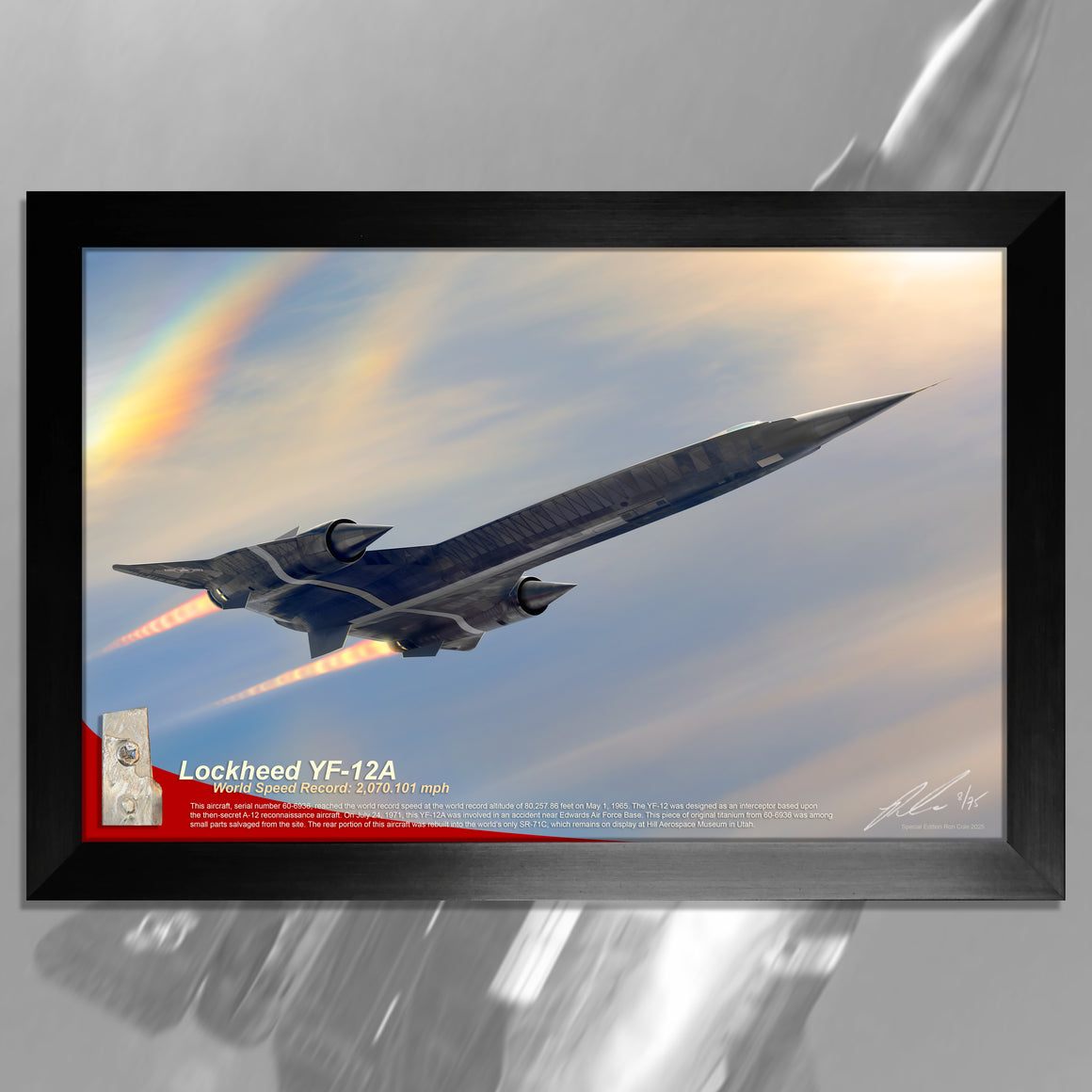 Lockheed YF-12A World Speed Record Titanium Skin Relic Display