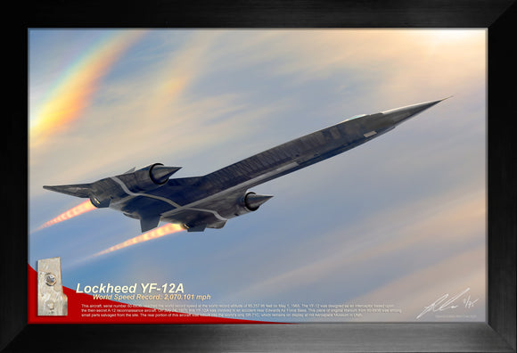 Lockheed YF-12A World Speed Record Titanium Skin Relic Display