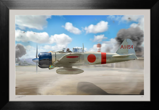 Japanese Navy A6M2 Mod. 21 Zero Pearl Harbor AI-154 Akagi, by Ron Cole