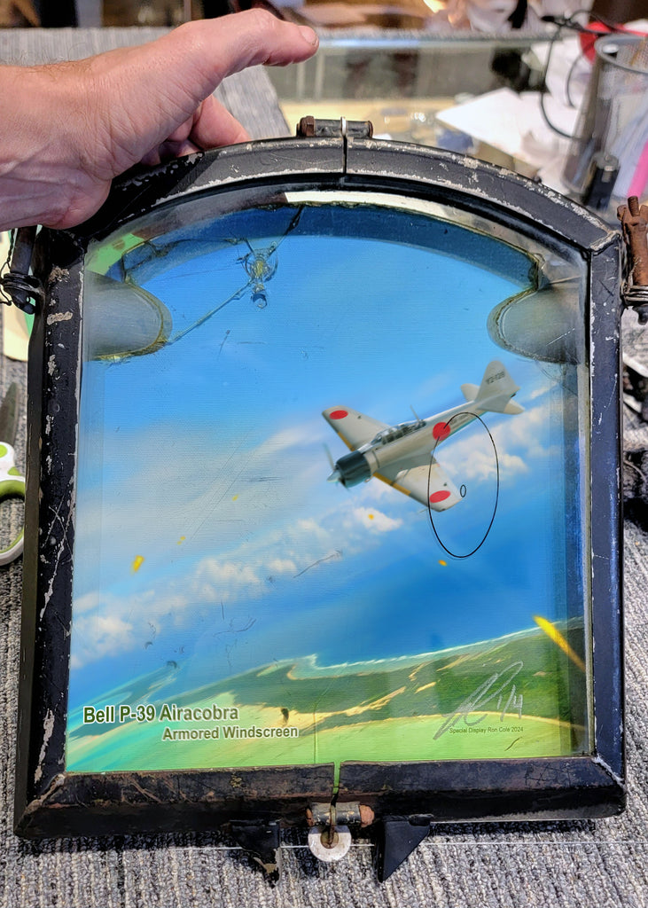 Bell P-39 Airacobra Armored Pilot's Windscreen w/ Gunsight Relic Display