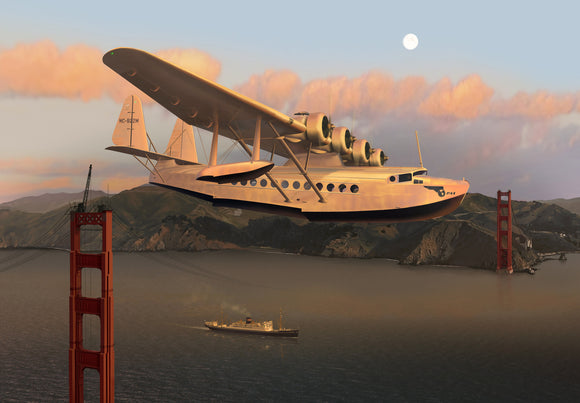 Pan Am Sikorsky S-42 Clipper over the Golden Gate Bridge - Cole's Aircraft - 1