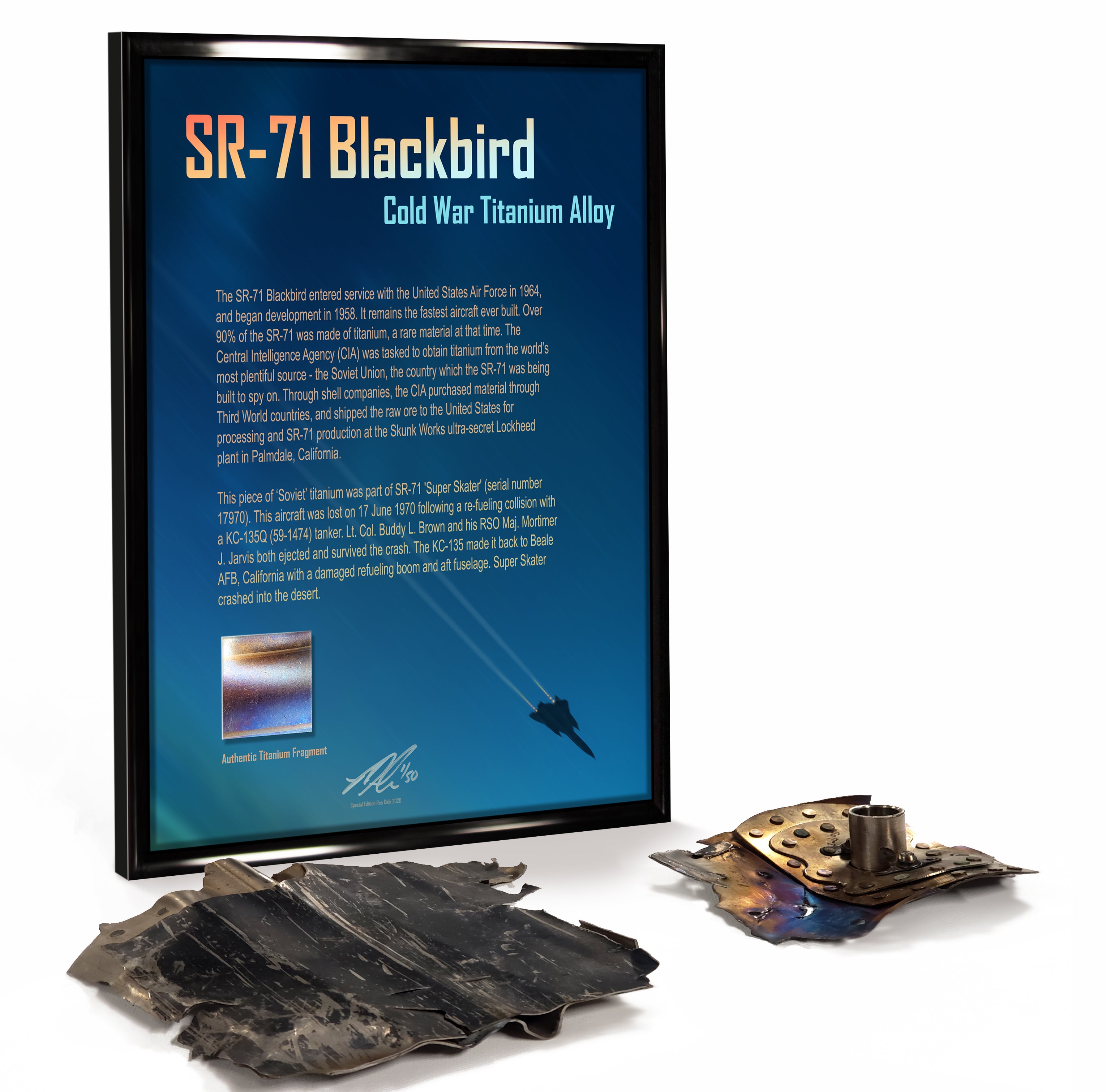 Lockheed SR-71 Blackbird Cold War Titanium Relic Display