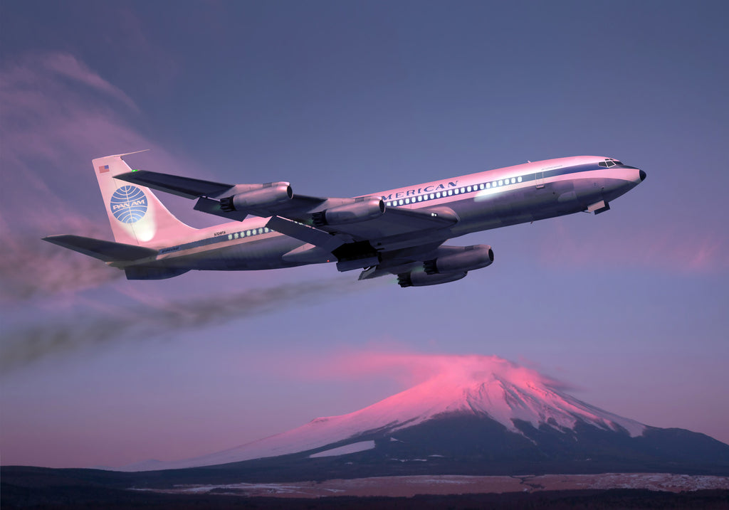 Pan Am Boeing 707 over Mount Fuji, Japan - Cole's Aircraft - 1