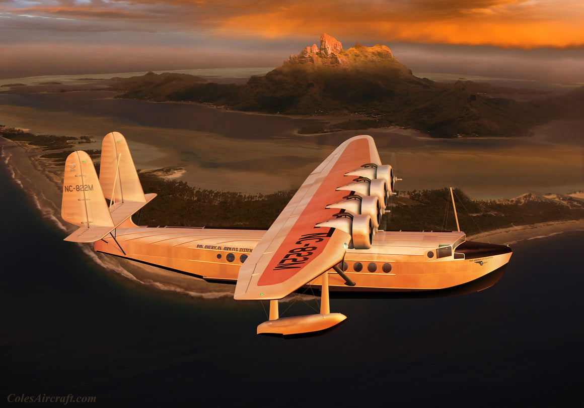 Pan Am Clipper Sikorsky S-42 over Bora Bora - Cole's Aircraft - 1