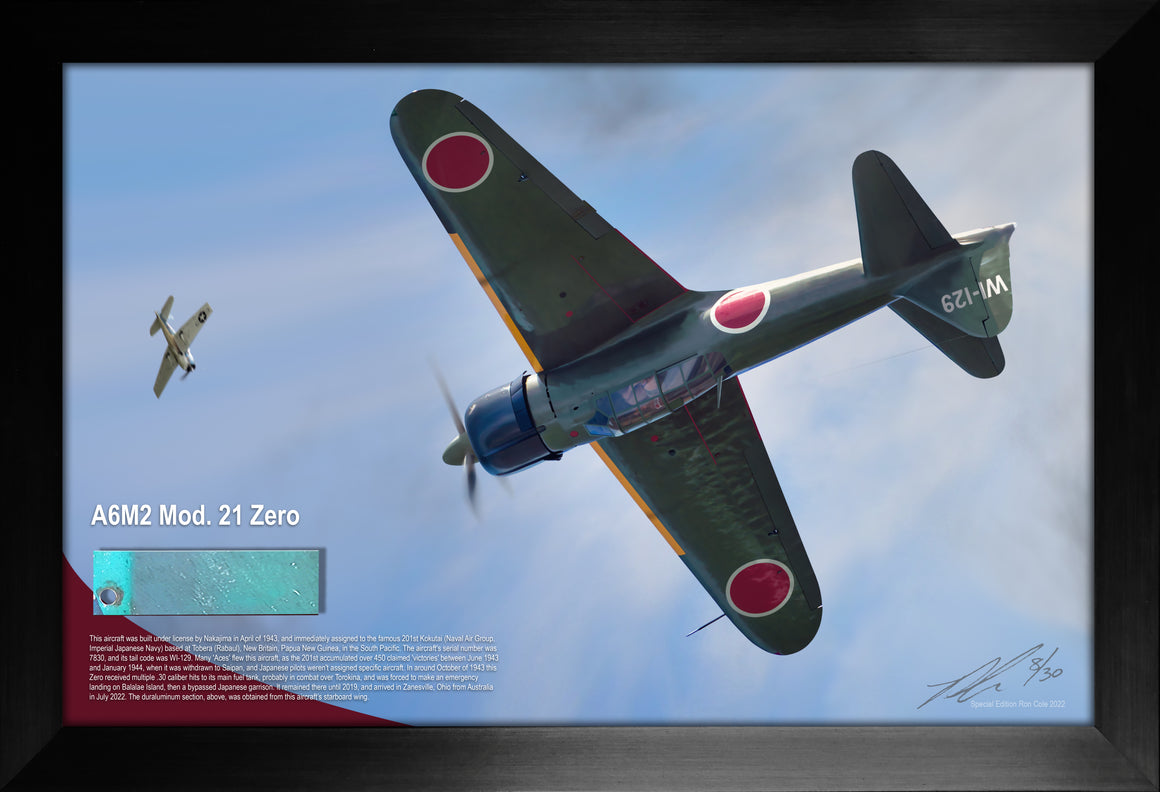 Japanese A6M2 Mod. 21 Zero s/n 7830 Relic Display by Ron Cole
