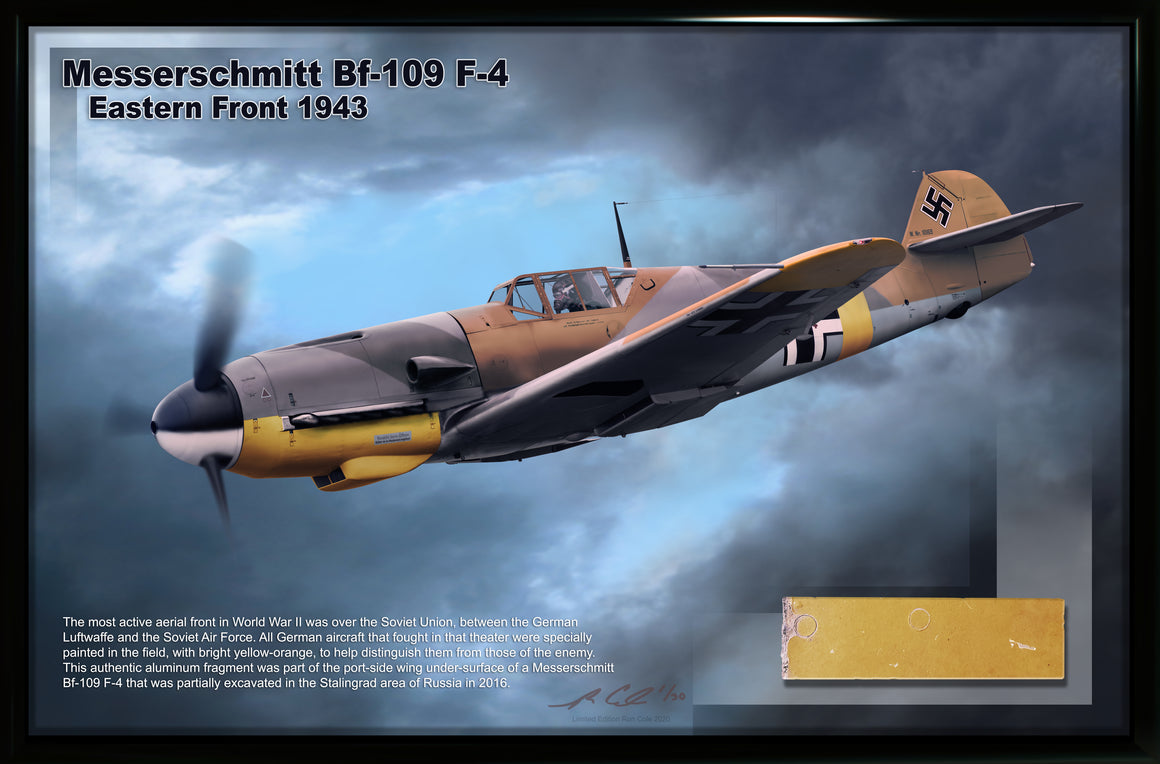 Luftwaffe Messerschmitt BF 109 F-4 Russian Front Yellow Wing Relic Display
